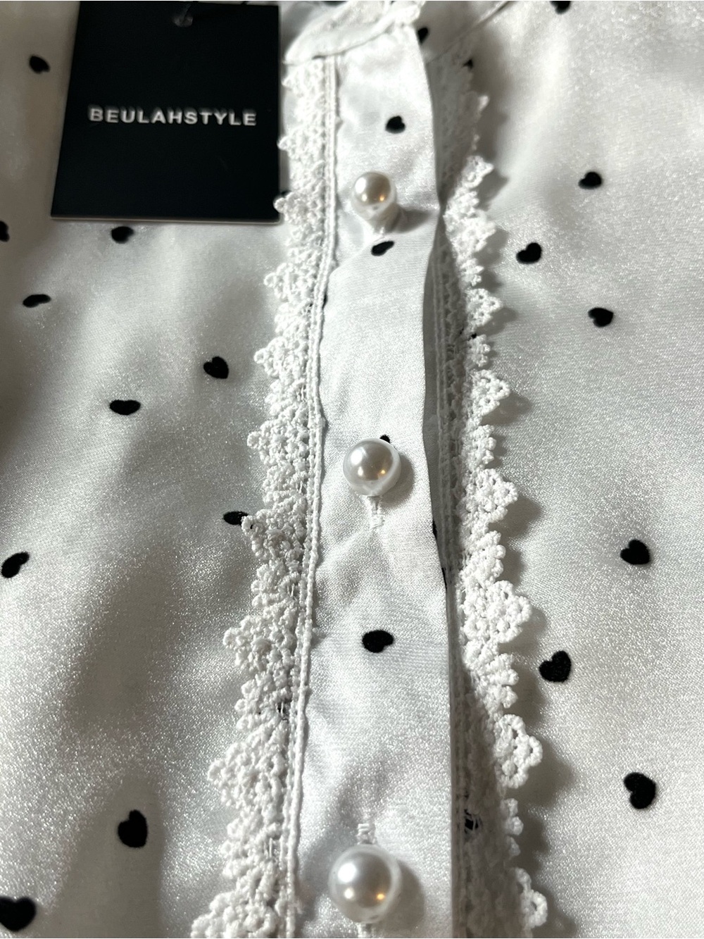 HEARTS AFLUTTER RUFFLE BLOUSE, WHITE - Picture 15 of 16